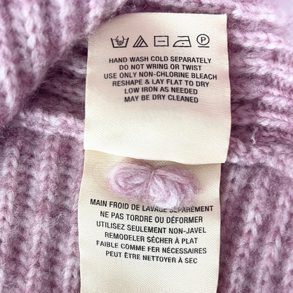 Anthropologie Angel Of the North Cropped Sweater Purple Twist Back Wool S NWT - Picture 11 of 11